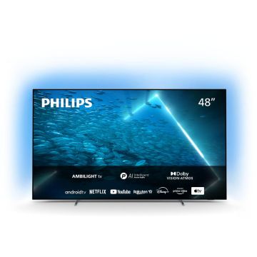 Philips Televizor Philips OLED 48OLED707/12, 121 cm, Smart Android, 4K Ultra HD 100Hz, Clasa G