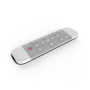 Tastatura Techstar® Q9, Air Mouse + Telecomanda, Iluminata, Anti-Pierdere, 2.4G, Gyroscop si IR, Voice Search, Google Assistant, Alb Tastatura Techstar® Q9, Air Mouse + Telecomanda, Iluminata, Anti-Pierdere, 2.4G, Gyroscop si IR, Voice Search, Google Assistant, Alb