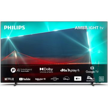 Televizor LED Philips Smart TV 65OLED718/12 Seria OLED718/12 164cm 4K UHD HDR Ambilight pe 3 laturi