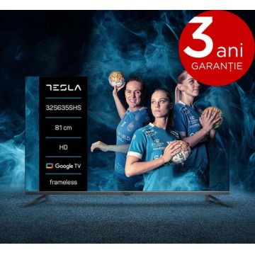 Televizor LED Tesla 80 cm (32inch) 32S635SHS, HD Ready, Smart TV, Frameless TV, WiFi, CI+