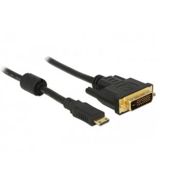 Cablu HDMI 19 pini la DVI dual Link 24+1 pini, 5Mbps, 2m lungime - Negru