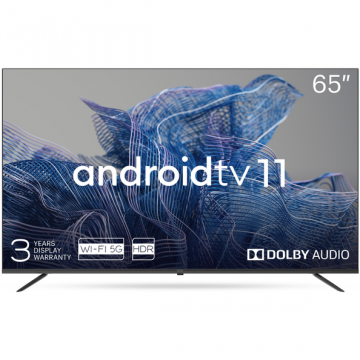 KIVI Televizor Smart Android LED Kivi 65U750NB, 165 cm, Ultra HD 4K, Clasa G, Negru