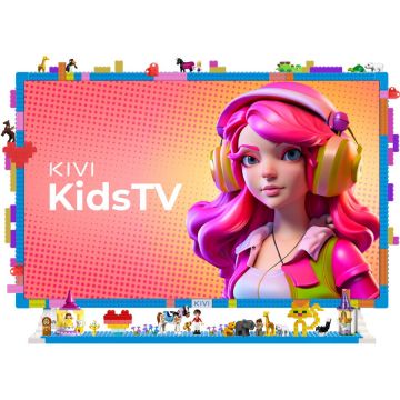 KIVI Televizor Smart Android pentru copii KIVI - KidsTV, 32'', 80 cm, Full HD, lumina albastra scazuta, Albastru-Alb