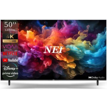 Nei Televizor NEI LED 43NE6901, 109cm, Smart, 4K Ultra HD, Clasa E, Negru