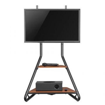 Stand Maclean MC-455, doua nivele inaltime, 37inch-75inch, 40 kg (Negru)