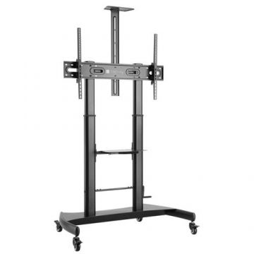 Stand Mobil Techly ICA-TR36, raft multimedia, 60inch-100inch, 100 kg (Negru)