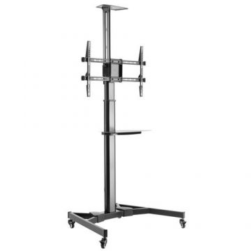 Stand Mobil Techly ICA-TR46, raft multimedia, 37inch-70inch, 50 kg (Negru)