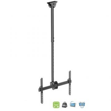 Suport TV de tavan Techly ICA-CPLB946L, 37 - 70 inch, 50kg, Negru