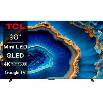 Televizor LED TCL Smart TV QLED Mini LED 98C805 Seria C805 248cm gri-negru 4K UHD HDR