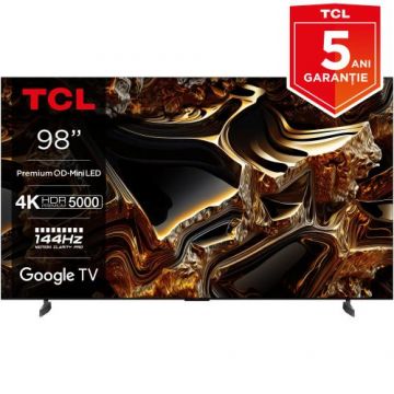 Televizor QLED Mini LED TCL 248 cm (98inch) 98X955, Smart Google TV, Ultra HD 4K, WiFi, CI+ Clasa G (Model 2023)