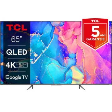 Televizor QLED TCL 165 cm (65inch) 65C635, Ultra HD 4K, Smart TV, WiFi, CI+