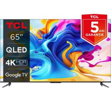 Televizor QLED TCL 165 cm (65inch) 65C645, Ultra HD 4K, Smart TV, WiFi, CI+