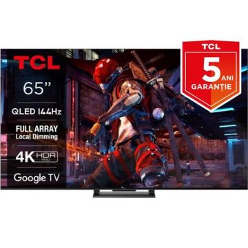 Televizor QLED TCL 165 cm (65inch) 65C745, Ultra HD 4K, Smart TV, WiFi, CI+