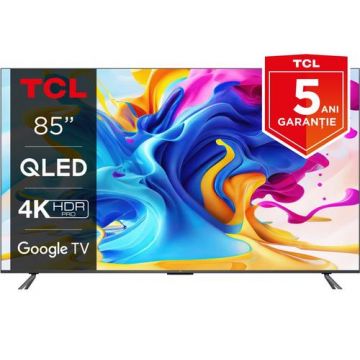 Televizor QLED TCL 216 cm (85inch) 85C645, Ultra HD 4K, Smart TV, WiFi, CI+