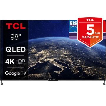 Televizor QLED TCL 248 cm (98inch) 98C735, Ultra HD 4K, Smart TV, WiFi