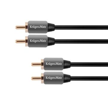 Cablu audio RCA 2 tata – 2 tata 1.8 m Kruger&Matz