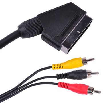 Cablu conexiune EUROSCART-3RCA audio-video 1.5m