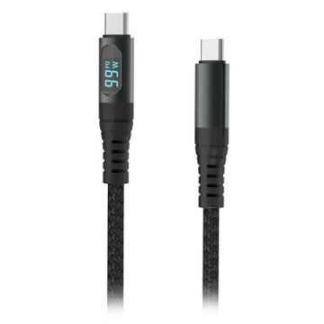 Cablu USB-C - 1m, Negru, Afisaj