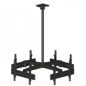 Multibrackets Suport de tavan pentru 4 Televizoare Multibrackets MBC4U, cod MB-3538, diagonale 40-65 , max.30kg, Negru