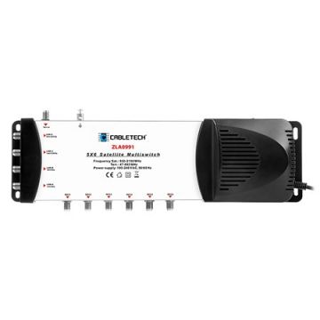 Multiswitch 4 Sat + TV, 6 Iesiri, Amplificator Încorporat.