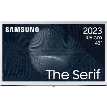 Samsung Televizor Lifestyle Samsung The Serif QLED 43LS01BG, 108 cm, Smart, 4K Ultra HD, Clasa G, Alb