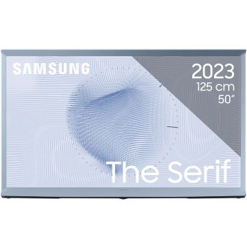 Samsung Televizor Lifestyle Samsung The Serif QLED 50LS01BH, 125 cm, Smart, 4K Ultra HD, Clasa G, Albastru
