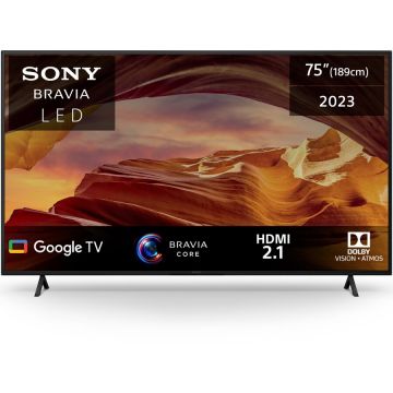 Sony Televizor Sony BRAVIA LED 75X75WL, 189 cm, Smart Google TV, 4K Ultra HD, Clasa F, Negru