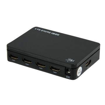 Splitter HDMI cu 4 porturi, Full HD, negru