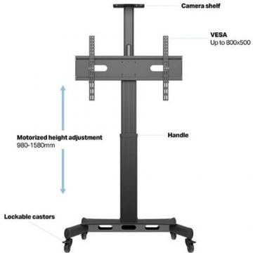 Stand TV Mobil Motorizat MB-5834 cu Suport Camera 32-75Inch Max. 60KG Negru