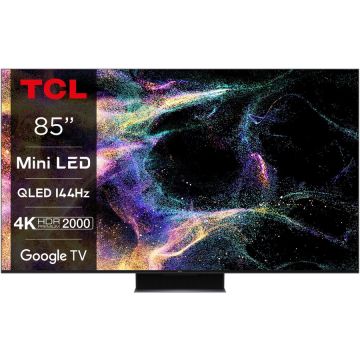 TCL Televizor TCL MiniLed 85C845, 214 cm, Smart Google TV, 4K Ultra HD, 100 Hz, Clasa G, Negru