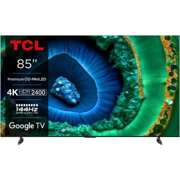 TCL Televizor TCL MiniLed 85C955, 214 cm, Smart Google TV, 4K Ultra HD, 100hz, Clasa F, Negru