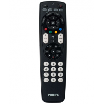 Telecomanda Philips, Functie SimpleSetup, Design ergonomic, 2 x AAA, Moderna, Negru