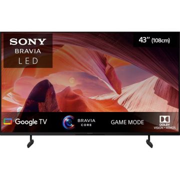 Televizor Smart LED Sony Bravia 43X80L, 108 cm, Ultra HD 4K, Google TV, Clasa F