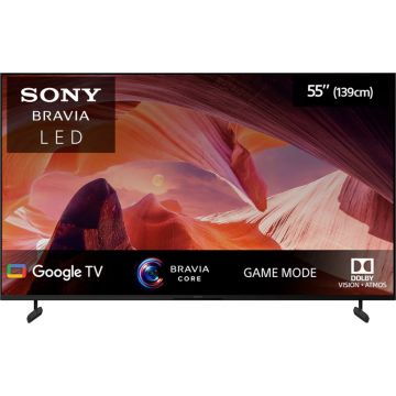 Televizor Smart LED Sony Bravia 55X80L, 139 cm, Ultra HD 4K, Google TV, Clasa G