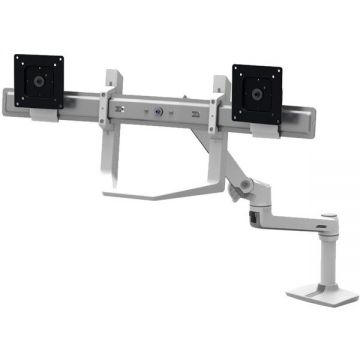 Kit Suport Monitor LX Dual Faciliteaza Reglarea Pozitiei Monitorului Alb