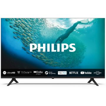 Philips Televizor Philips LED 55PUS7009, 139 cm, Smart TV, 4K Ultra HD, Clasa E (Model 2024), Negru