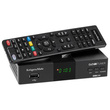 Receptor TV DVB FHD Kruger&matz LED/DTD/T2, PVR, EPG