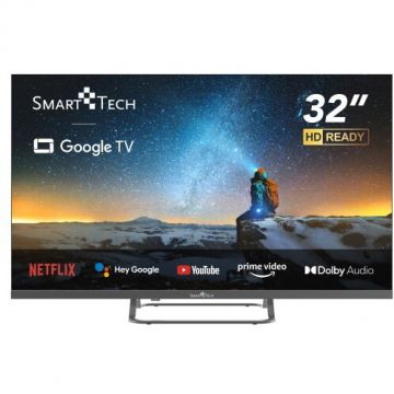 Smart Tech Televizor LED Google TV SmartTech 32HG01V, 80 cm, HD Ready, Smart TV, WiFi, CI+, Negru