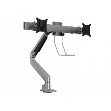 Suport 2 Monitoare MB-5938 Gas Lift  15-28inch min 2x1 - max 2x5kg Argintiu