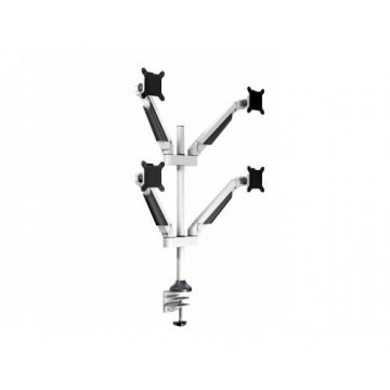 Suport 4 Monitoare MB-7211 Gas Lift 15 - 32inch Min 2 - Max 10kg / Monitor Alb