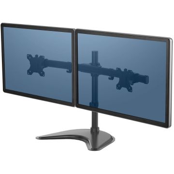 Suport Monitor Ergonomics Freestanding Pentru 2x Monitoare Maxim 16kg 68.6cm (27inch) Otel Negru