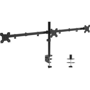 Suport Monitor MENG03 3 Monitoare 10-27inch Cu Menghina Max.8kg/Ecran Negru