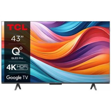 TCL Televizor QLED TCL 109 cm (43) 43T7B, Ultra HD 4K, Smart TV, WiFi, CI
