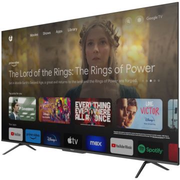 TESLA Televizor Tesla QLED 75S635BUS, 189 cm, Smart Google TV, 4K Ultra HD, Clasa F, Negru